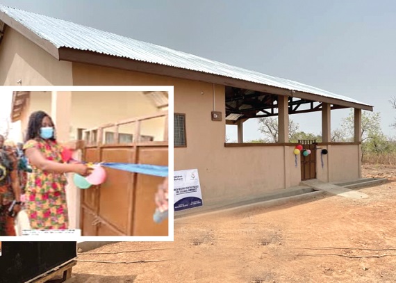 Esenam Kavi Desouza (inset), Country Manager of Children Believe, inaugurating the centre